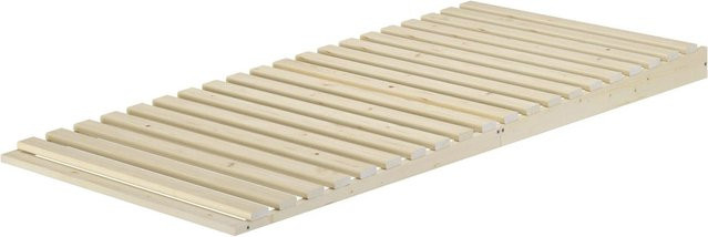 Erst-Holz Reflux-Rahmen Kopfteilerhöhung aus Fichtenholz inklusive Lattenrost in Braun und Beige - Bild 1