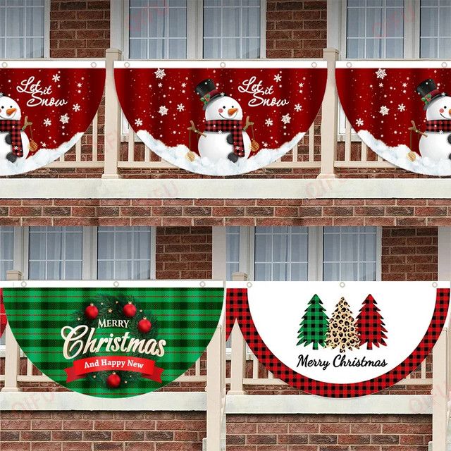 VIKAMA Frohe Weihnachten Flagge Banner zur Weihnachtsdekoration für Garten und Hof - Bild 1