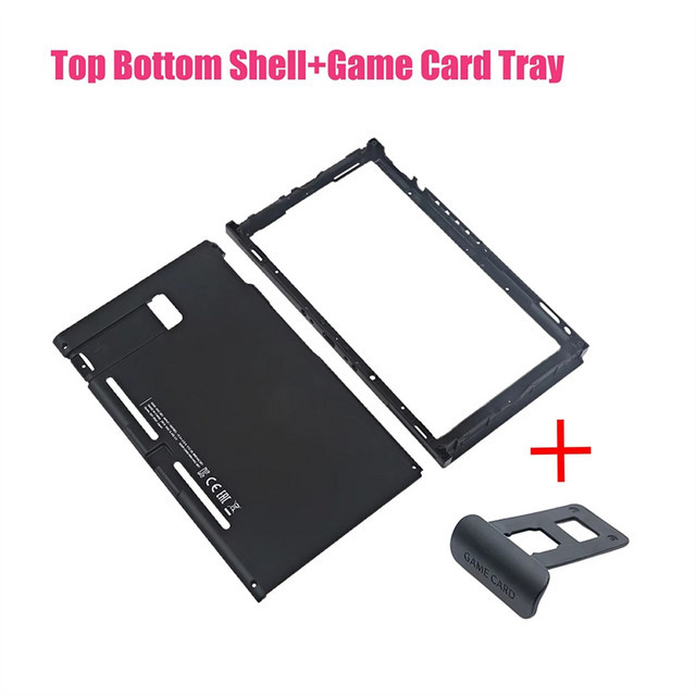 A73E Ersatz Gehäuse für Nintendo Switch Oben und Unten mit Spielkarten-Fach in Schwarz - Bild 1