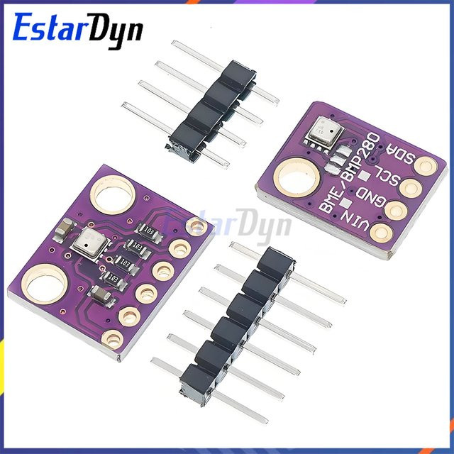 Estardyn BME280 Hochpräziser Temperatur-, Feuchtigkeits- und Drucksensor mit I2C und SPI in Violett für IoT-Wetterstationen - Bild 1