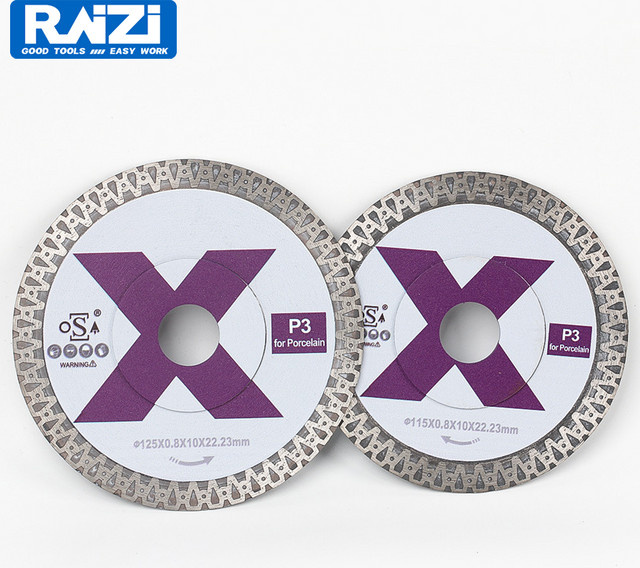 Raizi Diamantschneide-Porzellanklinge für Porzellanfliesen, Farbe: Silber, Durchmesser: 115 mm / 125 mm - Bild 1