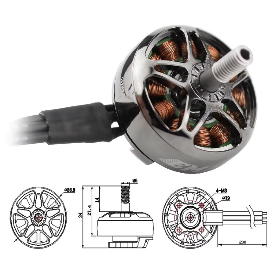 EMAX EcoII 2807 Bürstenloser Motor Set mit 4er Packung in Silber für Drohnen - Bild 3