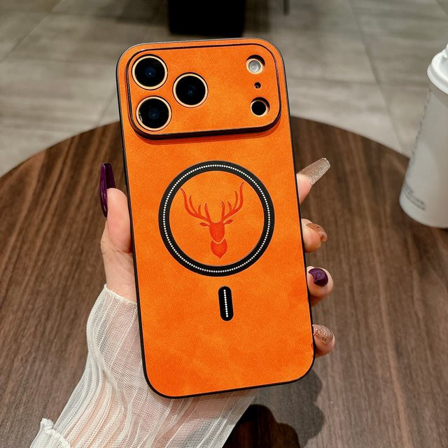 Apple Air-Lederhülle mit MagSafe für iPhone 17 Pro Max und iPhone 17 Pro, grau, stoßfest und mit Kameraschutz - Bild 1