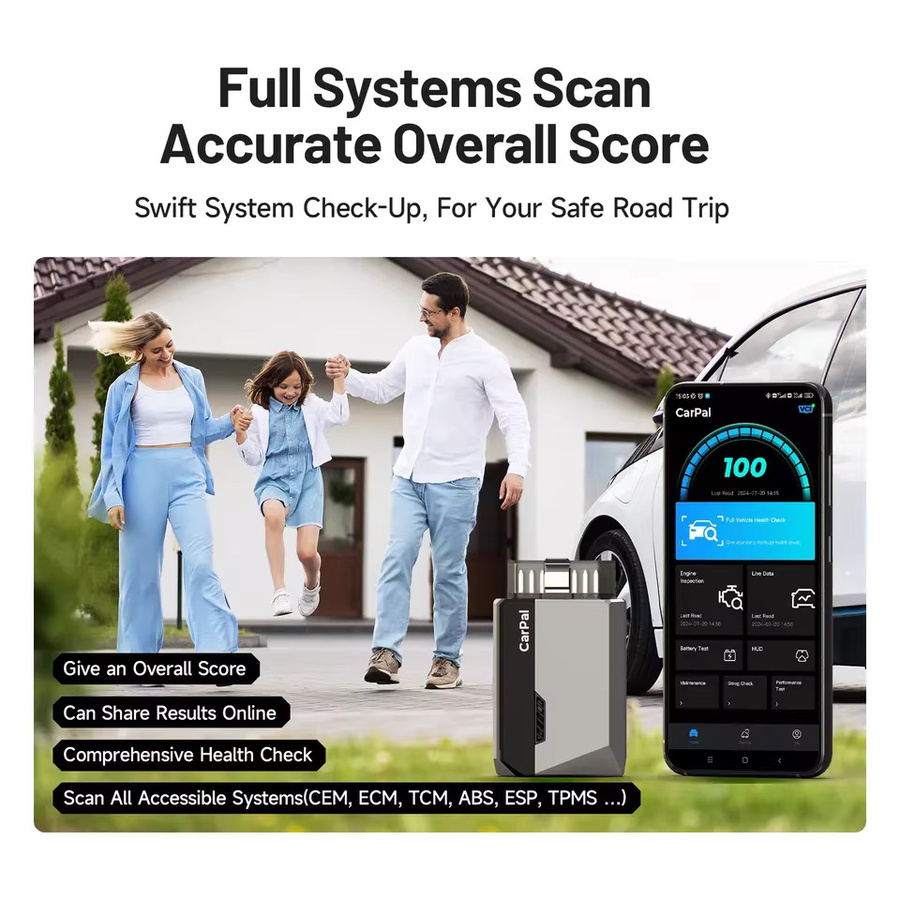 TOPDON CarPal OBD2 Codeleser Scanner für Auto-Gesundheitscheck, Abgasprüfung und Batterietest mit Vollsystem-Scan und 6 Reset-Diensten - Bild 2