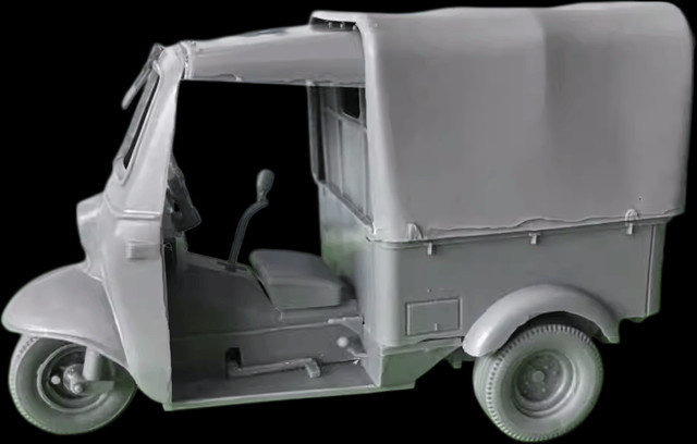 EVANOVM Dreirädriger Pickup-Truck, Bausatz, 1:32, Gießharz, unbemalt - Bild 1