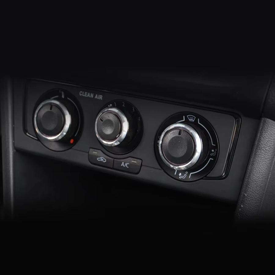 3er-Set Klimaanlagen-Knöpfe für Volkswagen VW Polo 2004-2013 MK4 MK5 9N 9N3 6R, Temperaturregler Schalter Set, Farbe: Schwarz - Bild 1