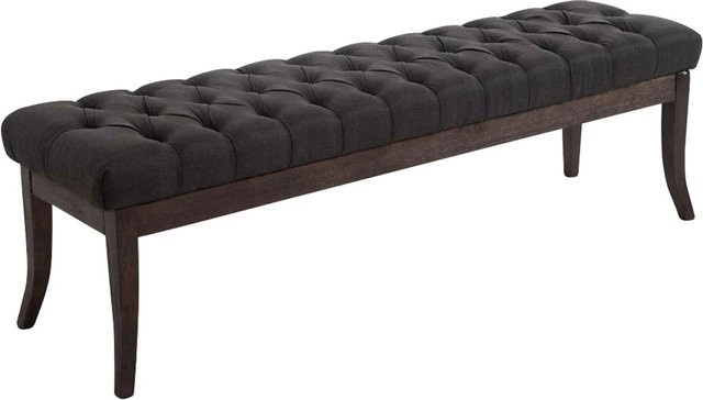 CLP Sitzbank Ramses im Chesterfield-Design mit Stoffbezug und Holzbeinen, Sitzhöhe: 46 cm - Bild 1