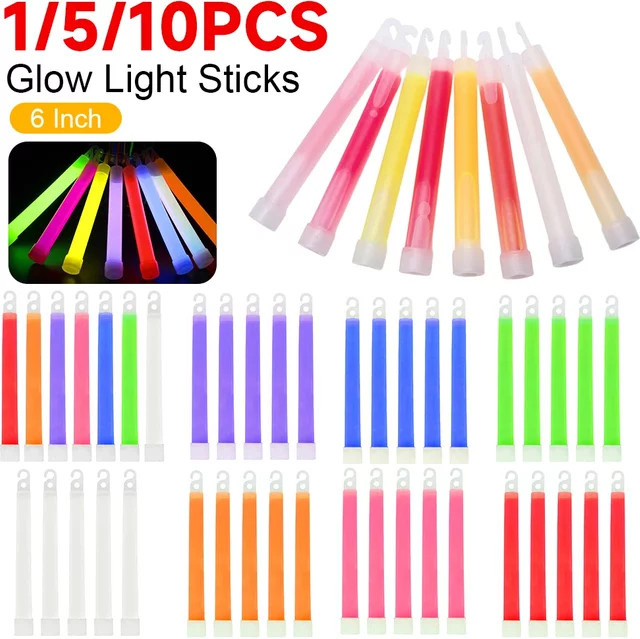Bunte chemische Leuchtstäbe in RGB-Farben für Party, Camping und Club, 6 Zoll - Bild 1