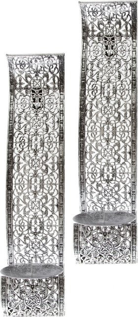 My Flair Wandkerzenhalter Nandi Ornament Silber 2er-Set - Bild 1