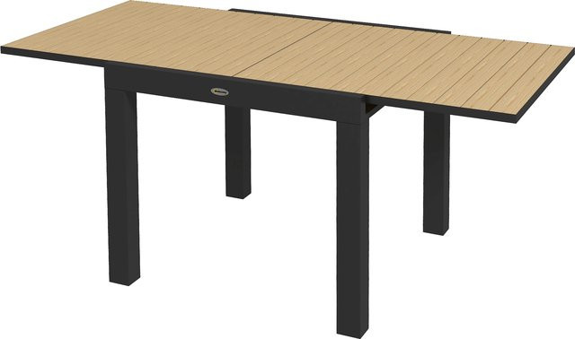 Outsunny Esstisch für Garten Terrasse und Balkon aus Aluminium in Gelb, erweiterbar, B/T/H: 81 x 80 x 75 cm bis 162 x 80 x 75 cm - Bild 1