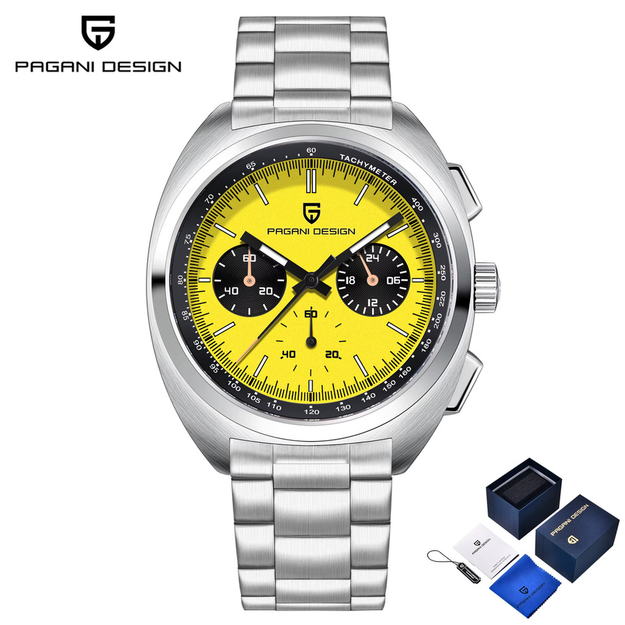 PAGANI DESIGN Chronograph, Quarz, Edelstahl, Gold, Silber, Herren - Bild 6
