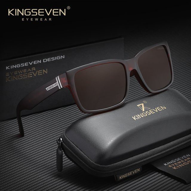 KINGSEVEN Sonnenbrille, Vollrand, rectangular, Kunststoff, schwarz, Männer - Bild 1