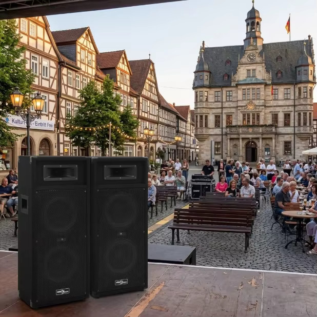 Passiver Profi-HiFi- und Bühnenlautsprecher in Schwarz mit 1000 W Spitzenleistung, 30 cm Tieftöner und robustem Spanplattengehäuse - Bild 3