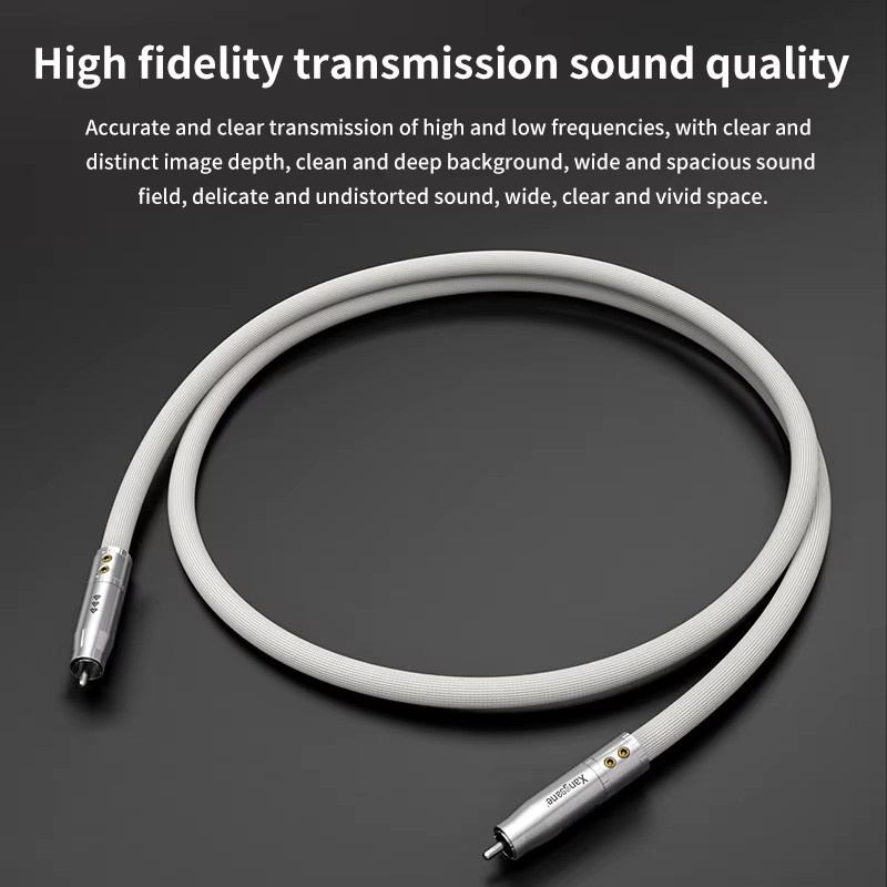 Xangsane Koaxial-Audiokabel aus reinem Silber mit rhodiniertem Platin-Stecker, 75 Ohm, für SPDIF-Digitaldekodierungsverstärker, Farbe: Silber - Bild 4