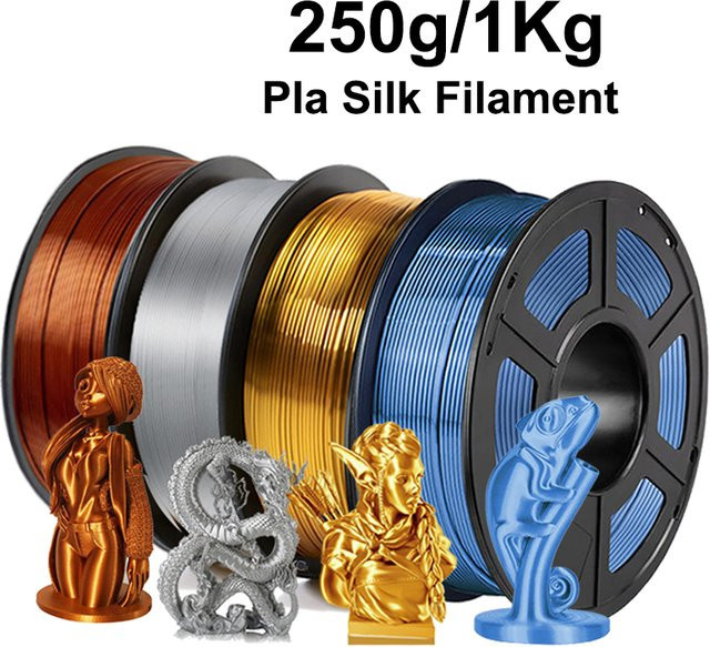 EasyThreed PLA Seide Filament 1,75mm für FDM 3D-Drucker in Gold, Silber und Blau - Bild 1