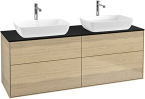 V&B Waschtischunterschrank Finion in Oak Veneer, Braun matt, Breite: 160 cm, Tiefe: 50,1 cm - Bild 1