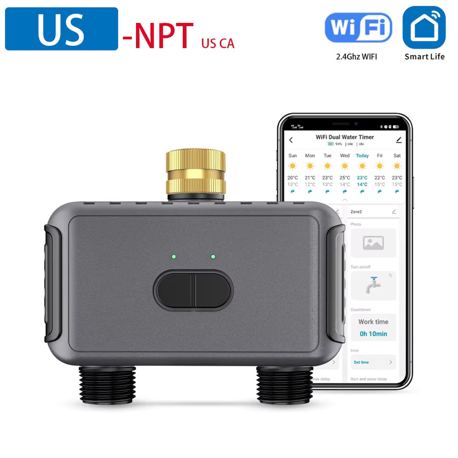 Tuya WiFi Smart Wasser Timer mit 2 Auslässen für Gartenbewässerung und Tropfbewässerung via App - Bild 7