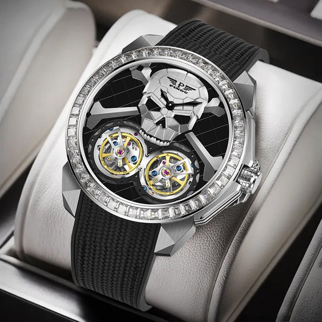 PINDU Armbanduhr Automatik, Edelstahl, Schwarz, Herren - Bild 1