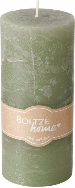 Boltze Stumpenkerze Casual in Hellgrün, Durchmesser: 7 cm, Höhe: 15 cm - Bild 1