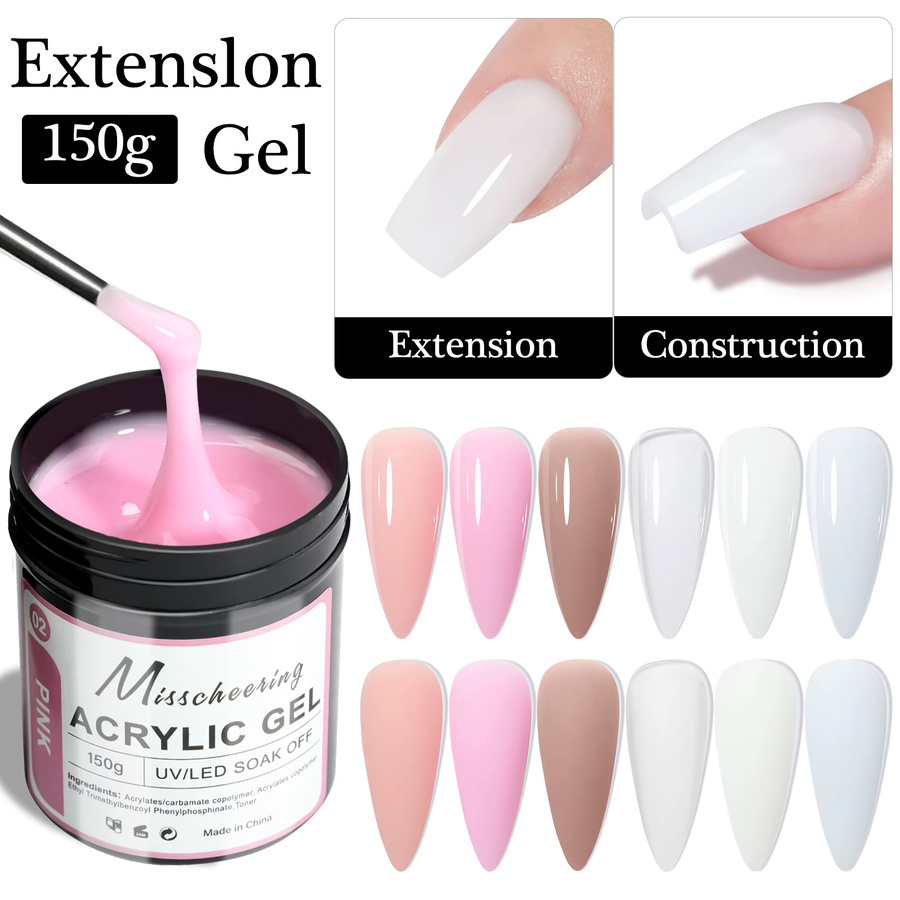 Misscheering Nagelverlängerungsgel, Milky White, 150g, Glänzend - Bild 2