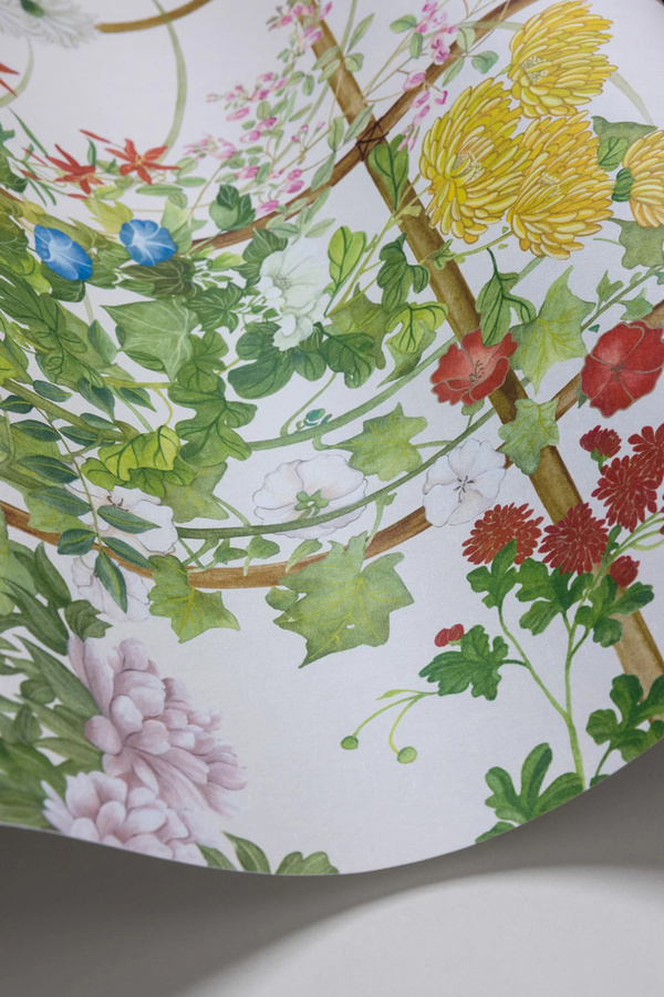 Cole & Son Tapete Scenic Flora in Natural/White mit botanischem Blumenmuster aus Vlies - Bild 1