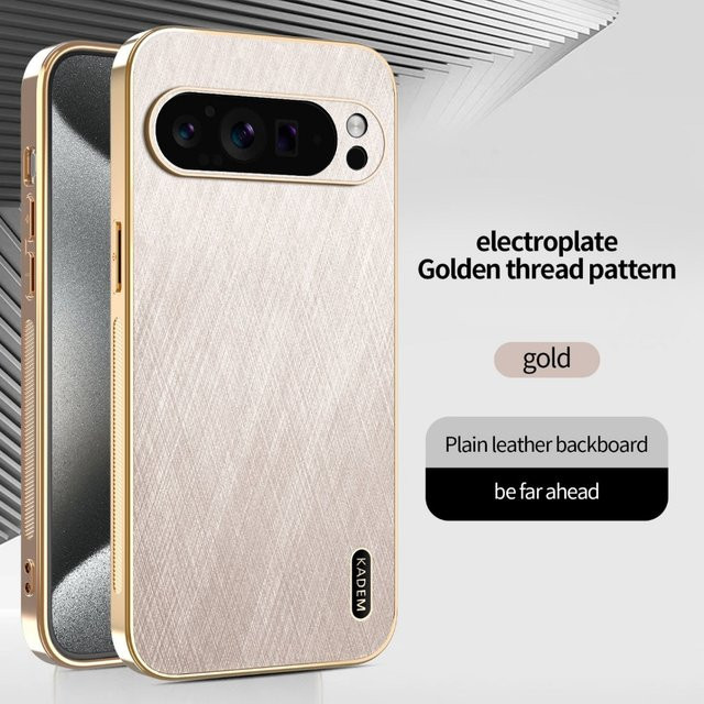 Stoßfeste Schutzhülle für Google Pixel mit goldenem Fadenmuster in Schwarz und Gold - Bild 1