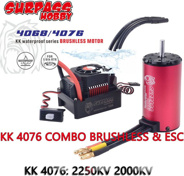 SURPASS HOBBY KK 4076 Wasserdichte Combo, Bürstenloser Motor, ESC-Geschwindigkeitsregler, für 1/8 RC Drift Racing Car - Bild 1