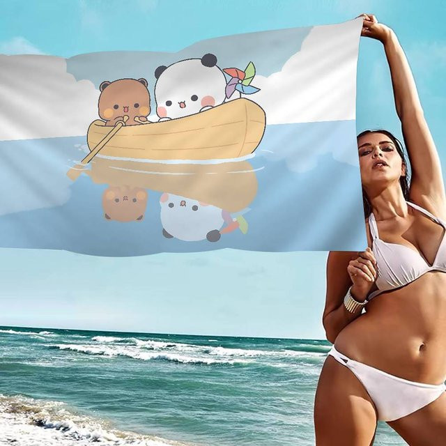 Bubu Und Dudu Strandtuch für Mädchen, buntes Mikrofaser-Badetuch, sandfrei und schnelltrocknend, Farbe: Mehrfarbig, B/B/H: 30 x 30 x 30 cm - Bild 1