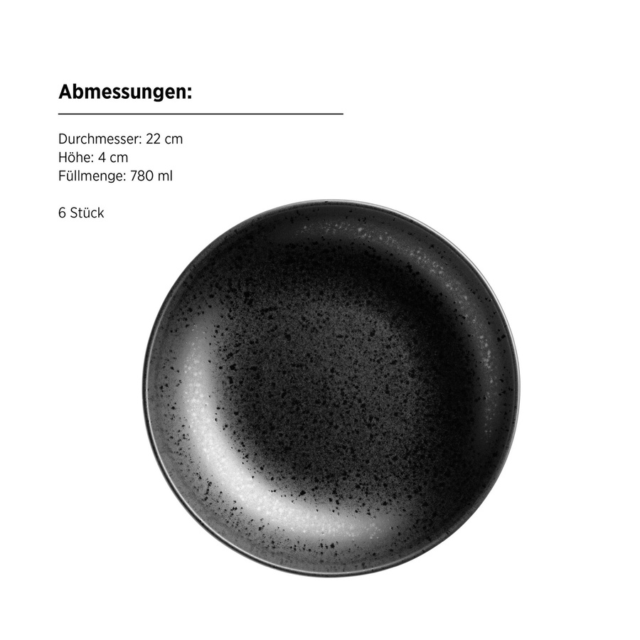 Mäser Teller Set Essential aus Steinzeug in Schwarz - Bild 2