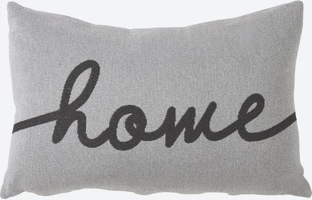 Dekokissen mit Schriftzug von home_deluxe in Grau, B/H: 50 x 30 cm - Bild 1