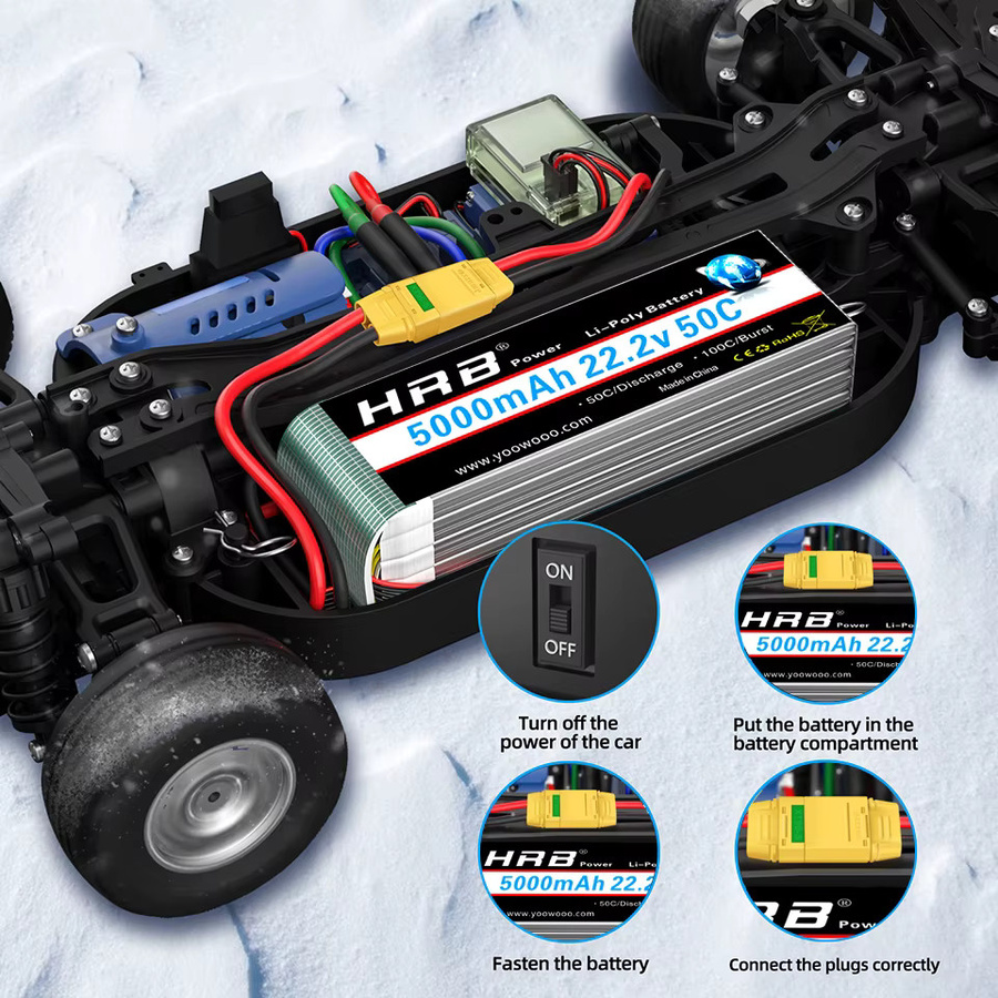 HRB Lipo Batterie, 5000mAh, XT90-S Anti Funken Stecker, 50C, 22,2V - Bild 3