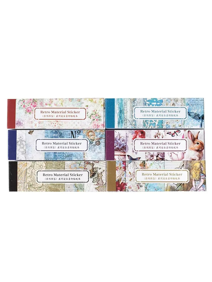50 Stück Retro Life Sticker Set von leaffei, Vintage Journal Decor in Multicolour aus Papier - Bild 2