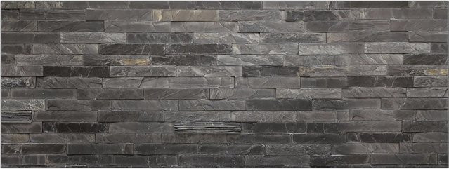 MySpotti Küchenrückwand Profix Cucina Black Bricks in Steingrau mit Aluminium-Optik, Breite: 160 cm, Höhe: 60 cm - Bild 1
