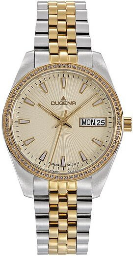 Dugena Damenuhr, Quarz, Edelstahl, Bicolor, Diamantbesetzt, 34 mm - Bild 1