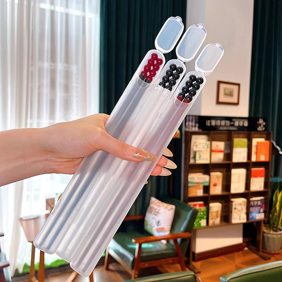 JAOER Essstäbchen Set aus Metall und Kunststoff, 2er Set, wiederverwendbare Sushi Sticks in Weiß und Rot - Bild 2