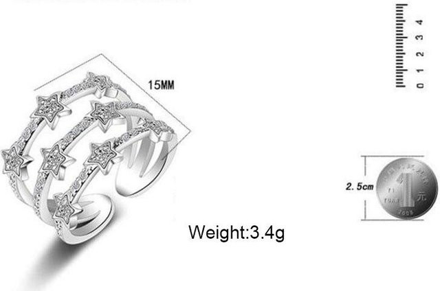 Ring 925 Silber, Kristall, Stern, Damen - Bild 1