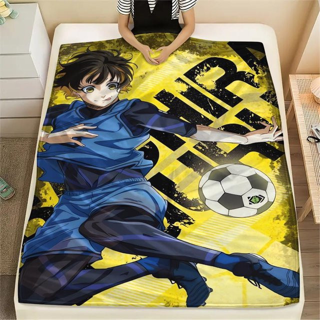 BlueLock Muster Flanelldecke in Blau, warm und flauschig für Sofa, Bett oder Reise, B/B: 75 x 90 cm - Bild 1