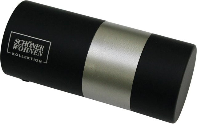 Schöner Wohnen Endstück Zylinder für Gardinenstangen Leon Ø 20 mm Schwarz aus Metall, 2 Stück - Bild 1