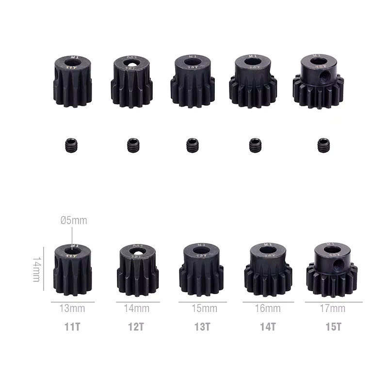 PYFORE Ritzel Motor Getriebe, Schwarz, Metall, für 1/10 Rc Modell Auto - Bild 2