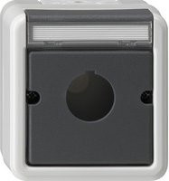 Gira Zentralplatte für 22,5 mm mit Beschriftungsfeld für Befehls- und Meldegeräte in Grau und Weiß - Bild 1
