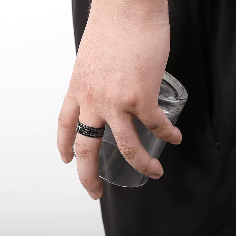 NUOBING Ring, Titan, Schwarz, Herren - Bild 4
