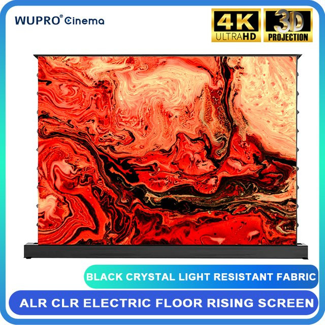 Wupro Elektrische ALR Projektionsleinwand aus schwarzem Kristallstoff für LT-Projektoren, 92–120 Zoll, 8K und 3D-Anti-Licht, ultradünnes Design - Bild 1