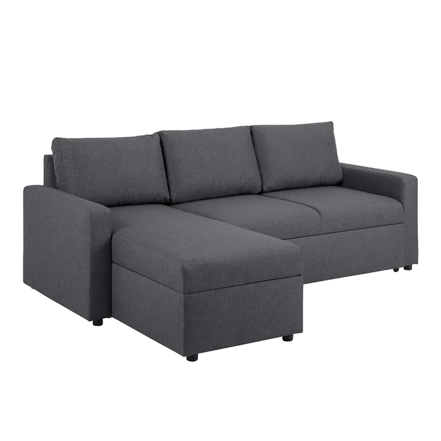 ebuy24 Sander Schlafsofa in L-Form mit Ottomane, Aufbewahrung und Auszug, Grau - Bild 2