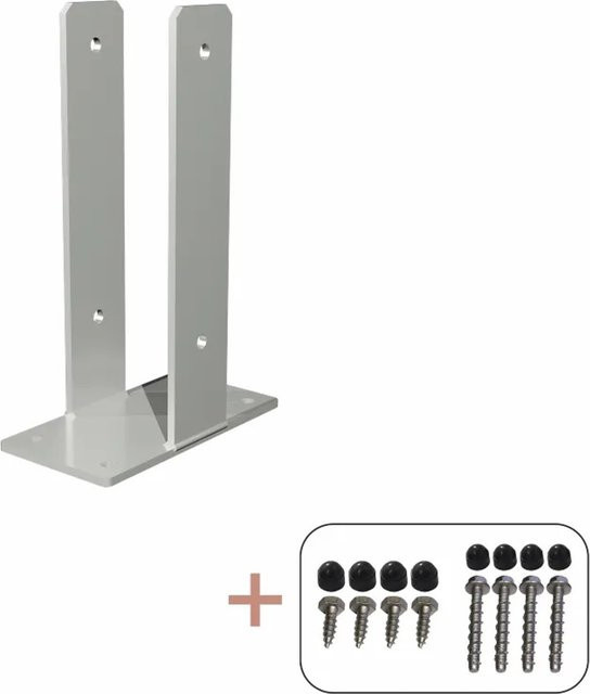 Feuerverzinkter Pfostenträger Plus aus Stahl in Silber, B/T/H: 30,0 x 10,3 x 20,0 cm - Bild 1