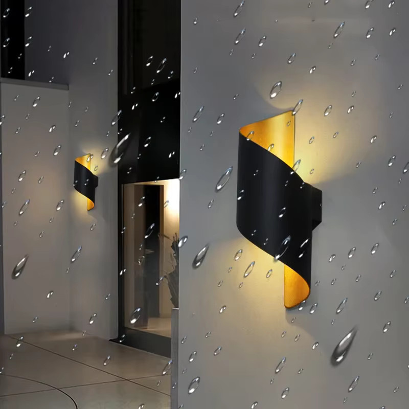 CYLRDXK LED-Wandleuchte mit modernem Bogen-Design, wasserfeste Außenbeleuchtung und Up-Down-Lichteffekt, warmweiß, 10 W - Bild 3