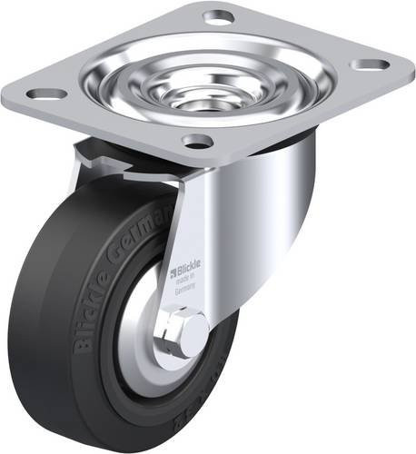 Blickle L-POEV 80G-FA Lenkrolle in Schwarz und Silber mit 80 mm Rad-Durchmesser und einer Tragfähigkeit von 140 kg - Bild 1