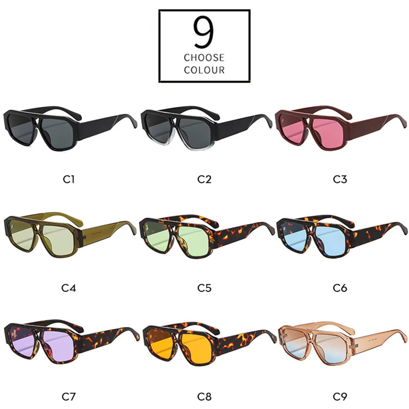JNPCXI Sonnenbrille Polygon-Quadrat, Vollrand, Kunststoff, Unisex, grün - Bild 4