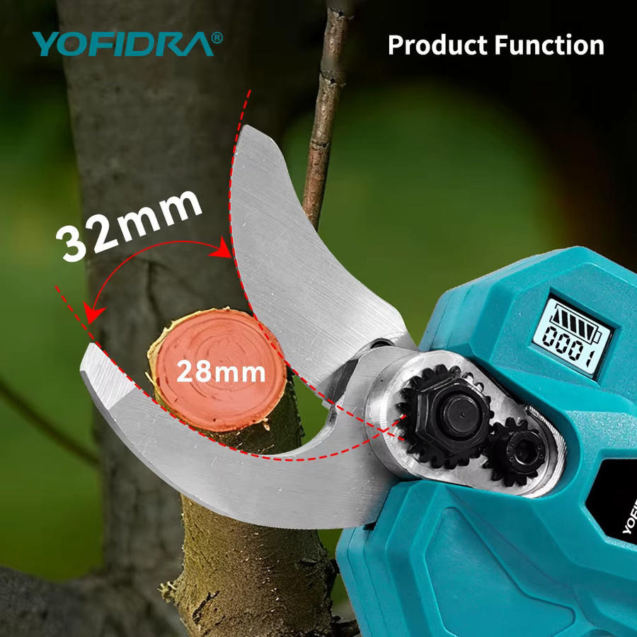 Yofidra Bürstenlose elektrische Gartenschere Cordless für Obst und Bäume mit 32mm Schnittkapazität kompatibel mit Makita LXT Akku - Bild 4