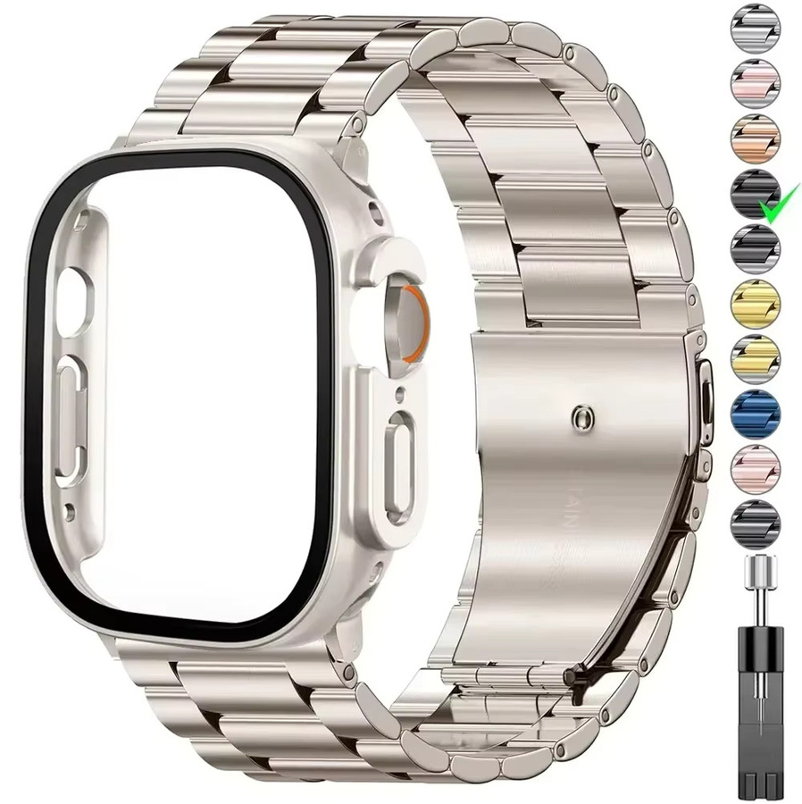yunfook Uhrenarmband Edelstahl, Silber, Unisex - Bild 1
