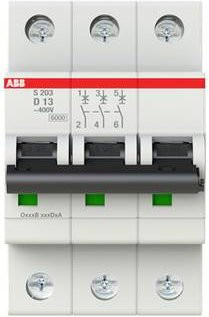 ABB S203-D13 Leitungsschutzschalter 13A 400V Grau - Bild 1
